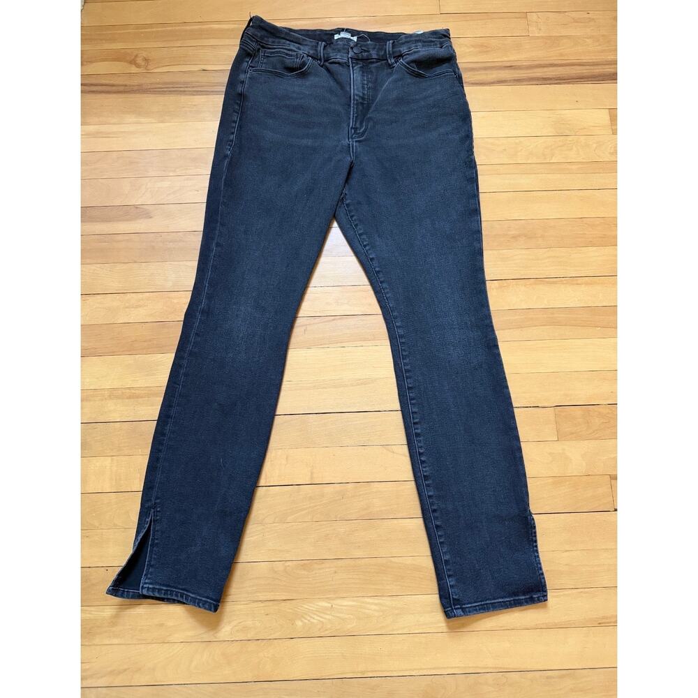 Good American Good Legs Skinny Jeans Black 15 Split Ankle EUC